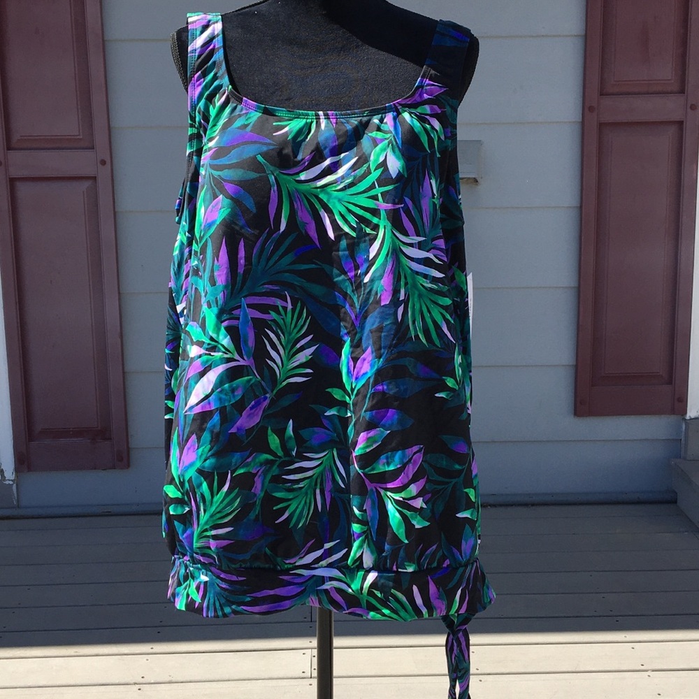 FLA   Wildwood Side Tie Blouson Tankini Top